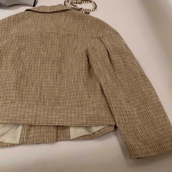 SEE BY CHLOE 60’s CHIC CROPPED METALLIC JACKET WITH 3/4 SLEEVES IN MULTI TWEED 4 - Picture 5 of 9